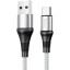 Usb Кабель-зарядка Type-C Hoco X50 Excellent 3A 1м в тканевой оплётке серый