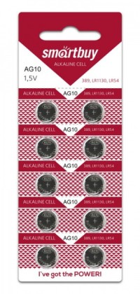 Батарейка часовая Smartbuy AG10-10B (100/2000) (SBBB-AG10-10B)
