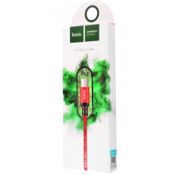 Usb Кабель-зарядка Micro Hoco X14 Times speed 1м в тканевой оплётке красный