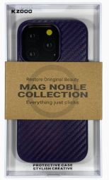 Накладка для i-Phone 14 Pro K-Doo Mag Noble кожаная под карбон фиолетовая