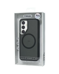 Накладка для Samsung Galaxy S25 iPefet case MagSafe силикон матовый бока черные