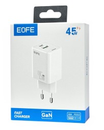 Сетевое зарядное устройство EOFE E402 1C/1USB 45W белое