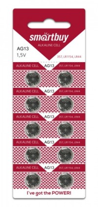 Батарейка часовая Smartbuy AG13-10B (100/2000) (SBBB-AG13-10B)