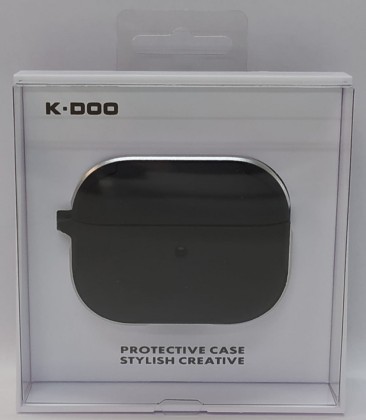 Кожаный чехол для AirPods Pro K-DOO CrashGuard черный