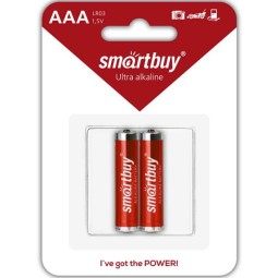 Батарейка алкалиновая Smartbuy LR03/2B (24/240)  SBBA-3A02B