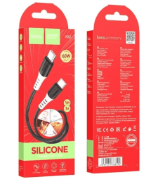 Usb Кабель-зарядка Type-C на Type-C Hoco X82 3A 60W 1м силиконовый черный