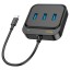 USB-С хаб Hoco HB35 3xUSB3.0/RJ45 0.2м черный