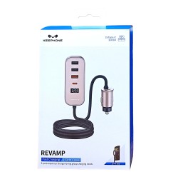 Автомобильное заряд. устр. Keephone REVAMP 3USB+2C розовое