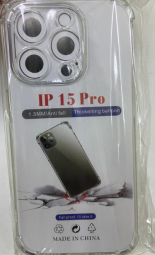 Чехол-накладка силикон 1.5мм i-Phone 15 Pro прозрачный противоударный тех.пак