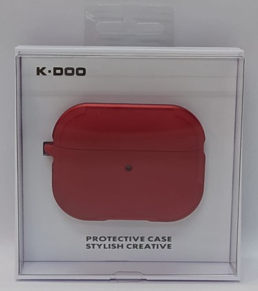 Кожаный чехол для AirPods Pro K-DOO CrashGuard красный