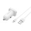 Автомобильное заряд. устр. Borofone BZ12 с шнуром Lightning 2USB 2.4A белое