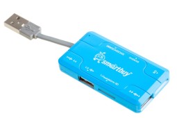 Картридер + хаб Smartbuy 750 3USB/MicroSD/SD/MS/M2 (SBRH-750-B) голубой