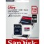 micro SDXC карта памяти SanDisk Ultra 128GB A1 UHS-1 140MB/s c ад. (SDSQUAB-128G-GN6MA)