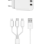 Сетевое зар. устр. WIWU Wi-U003 c шнуром Micro/Type-C/Lightning 2USB 2.1A белое