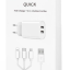 Сетевое зар. устр. WIWU Wi-U003 c шнуром Micro/Type-C/Lightning 2USB 2.1A белое