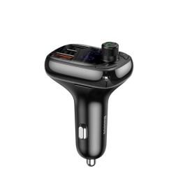 FM трансмиттер Baseus T-Typed Bluetooth MP3 Charger 1USB (CCTM-B01) черный