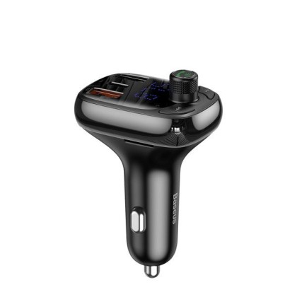 FM трансмиттер Baseus T-Typed Bluetooth MP3 Charger 1USB (CCTM-B01) черный