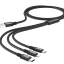 Usb Кабель-зарядка Hoco X14 3-in-1 Times Lightning/Micro/Type-C 2.4A 1м в тканевой оплётке чёрный