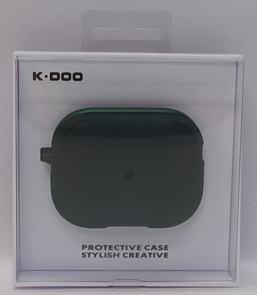 Кожаный чехол для AirPods Pro K-DOO CrashGuard зеленый