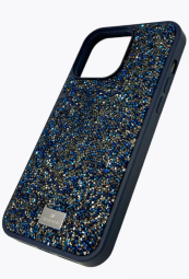 Накладка для i-Phone 15 Pro 6.1" Swarovski темно-синяя