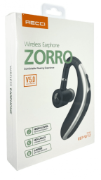 Bluetooth-гарнитура Recci Zorro REP-W12 BT5.0/140mAh/10ч черная