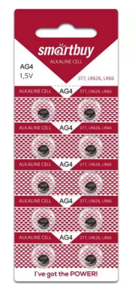 Батарейка часовая Smartbuy AG4-10B (100/2000) (SBBB-AG4-10B)