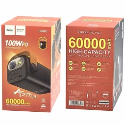 Powerbank Hoco DB160 60000mAh 3USB/2C 100W PD с фонариком черный