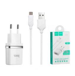 Сетевое зар. устр. Hoco C11 с шнуром Micro 1USB 1A белое