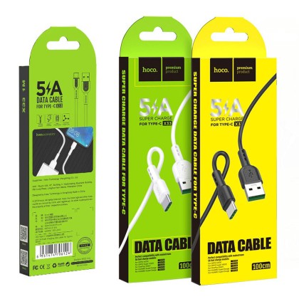 Usb Кабель-зарядка Type-C Hoco X33 Surge 5A 1м силиконовый белый