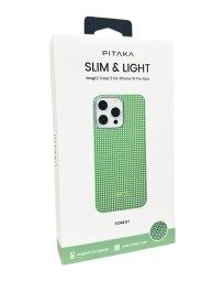 Накладка для i-Phone 15 Pro Max 6.7" Pitaka Magez Case 5 Aramid Fiber Лес( forest)