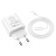 Сетевое зар. устр. Hoco C80A Plus с шнуром Type-C на Lightning 1USB/1С PD3.0/QC3.0 3A 20W белое