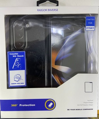 Чехол-накладка для Samsung Galaxy Z Fold 5 Raigor Inverse кожа черная