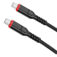 Usb Кабель-зарядка Type-C на Type-C Hoco X59 3A 60W 1м в тканевой оплетке черный