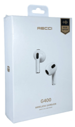 Беспроводные наушники TWS Recci G400 BT5.3/30mAh (250mAh)/3.5ч белые