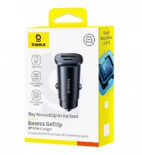 Автомобильное заряд. устр. Baseus GoTrip 1USB/1C 30W (C00072300123-00) черное
