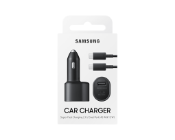 Автомобильное заряд. устр. Samsung с шнуром Type-C на Type-C 1USB/1C 15W&45W (High Copy) черный
