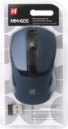 Мышь беспроводная Defender MM-605 USB/DPI 1200/3 кнопки/2AAA синяя