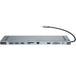 HUB Adapter Baseus Type-C (3USB, Card Reader, Ethernet, HDMI, VGA, USB-C, Audio output) (CATSX-F0G)