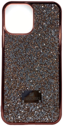 Накладка для i-Phone 13 Pro Max 6.7" Swarovski силикон (с блестками) розовое золото