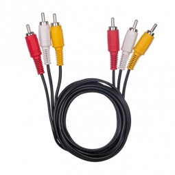 Кабель 3xRCA (папа) - 3xRCA (папа) Perfeo (R3102) 1м