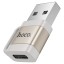 Переходник Hoco UA31D USB (папа) на USB-C (мама) серебристый