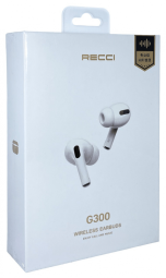 Беспроводные наушники TWS Recci G300 BT5.3/30mAh (250mAh)/3.5ч белые
