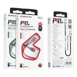 Usb Кабель-зарядка Type-C на Lightning Borofone BU21 3A 1M черный