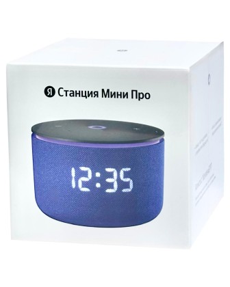 Умная колонка Яндекс Станция Мини Pro с часами синяя