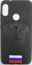 Накладка для Xiaomi Redmi 6 Pro силикон матовый с гербом чёрный