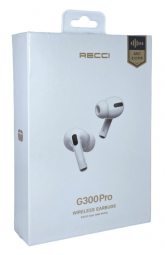 Беспроводные наушники TWS Recci G300 Pro BT5.3/30mAh (250mAh)/3.5ч белые