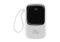Powerbank Baseus Qpow 20000mAh 1USB/USB-C 20W с проводом Lightning (PPQD-H02) белый