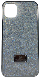 Накладка для i-Phone 11 6.1" Swarovski силикон (с блестками) белый