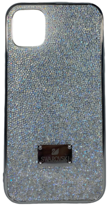 Накладка для i-Phone 11 6.1" Swarovski силикон (с блестками) белый