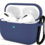 Силиконовый чехол для AirPods Pro 2 c карабином темно-синий
